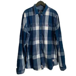 Buffalo David Button Men's Button Down Shirt Size XXL Blue Buffalo Check Plaid